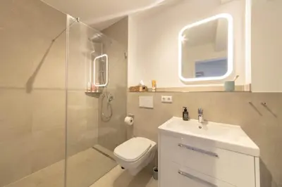 Ein Badezimmer in der Unterkunft Ferienwohnung Villa Heidenreich Nr. 1 - Scharbeutz
