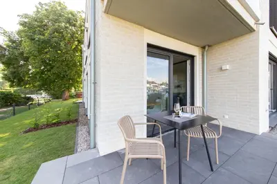 Ein Balkon oder eine Terrasse in der Unterkunft Ferienwohnung Villa Heidenreich Nr. 1 - Scharbeutz