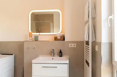 Ein Badezimmer in der Unterkunft Ferienwohnung Villa Heidenreich Nr.3 - Scharbeutz