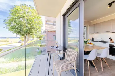 Küche/Küchenzeile in der Unterkunft Ferienwohnung Villa Heidenreich Nr.3 - Scharbeutz