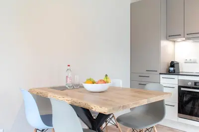 Küche/Küchenzeile in der Unterkunft Ferienwohnung Villa Heidenreich Nr.2 - Scharbeutz