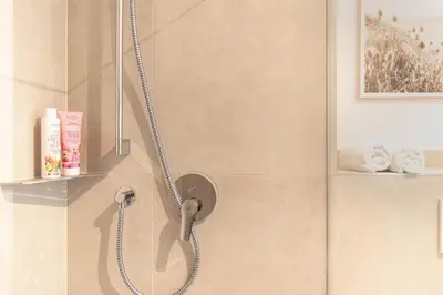 Ein Badezimmer in der Unterkunft Ferienwohnung Villa Heidenreich Nr.2 - Scharbeutz