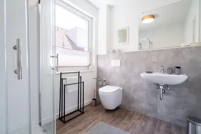 Ein Badezimmer in der Unterkunft Haus Nele