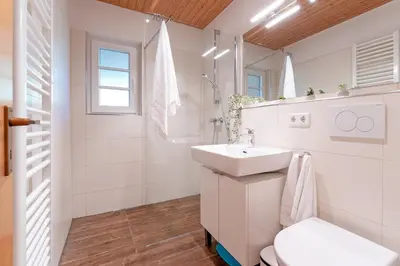 Ein Badezimmer in der Unterkunft Ferienparadies Seeweg 13