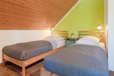 Ein Bett oder Betten in einem Zimmer der Unterkunft Ferienparadies Seeweg 13