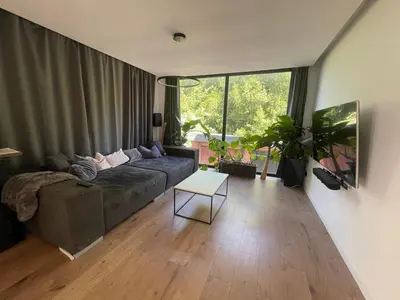 Ein Sitzbereich in der Unterkunft Modernes Apartment - zentral - nahe Hamburg & Lübeck