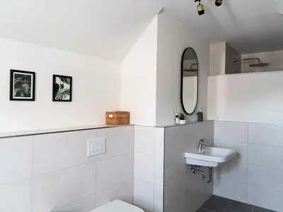 Ein Badezimmer in der Unterkunft Flussblick am Töpferberg 8