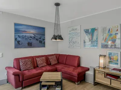 Ein Sitzbereich in der Unterkunft Objekt-Nr 65 - Priwall - Mecklenburger Landstraße