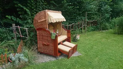 Ein Garten an der Unterkunft Ferienbucht Marina