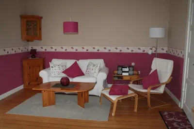 Ein Sitzbereich in der Unterkunft Ferienwohnung Bracke Fischermanns Stuv