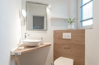Ein Badezimmer in der Unterkunft Achtern Hoff