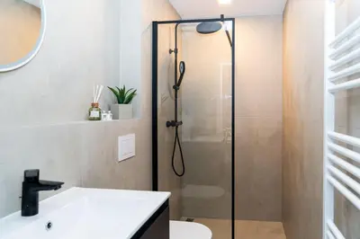 Ein Badezimmer in der Unterkunft Dat Krautacker Huus