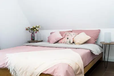 Ein Bett oder Betten in einem Zimmer der Unterkunft Dat Krautacker Huus