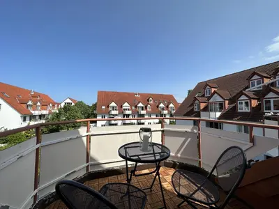 Ein Balkon oder eine Terrasse in der Unterkunft Objekt-Nr 64 - Priwall - Wiekstraße