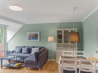 Ein Sitzbereich in der Unterkunft Objekt-Nr 64 - Priwall - Wiekstraße