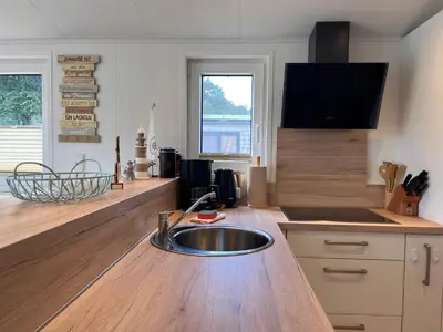Küche/Küchenzeile in der Unterkunft Ostseecamp Ferienhaus 