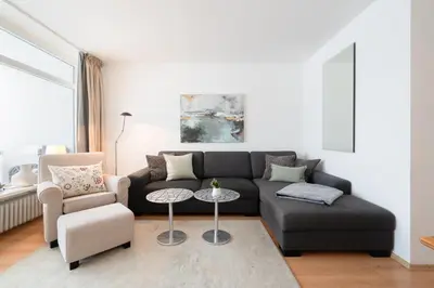 Ein Sitzbereich in der Unterkunft Berliner Hof App 306 - Seeblick