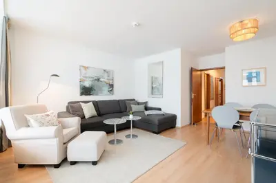 Ein Sitzbereich in der Unterkunft Berliner Hof App 306 - Seeblick