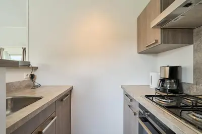 Küche/Küchenzeile in der Unterkunft Süsel Seeparx Ferienhaus Seebrise
