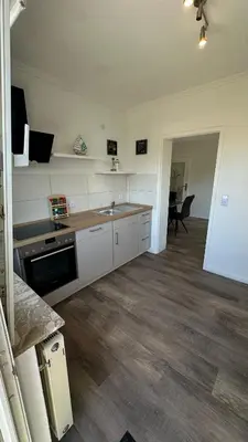 Küche/Küchenzeile in der Unterkunft Hansestube zentrale 3 Zimmer Ferienwohnung mit Terrasse 73m2