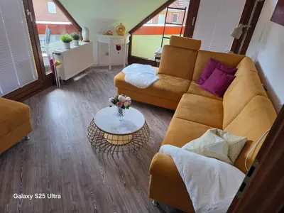 Ein Sitzbereich in der Unterkunft PEMATRA FeWo Nordlicht