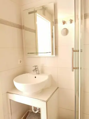 Ein Badezimmer in der Unterkunft Freibeuter Appartement Nr 27 Scharbeutz