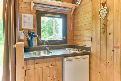Küche/Küchenzeile in der Unterkunft Süsel Seeparx Ferienhaus Double Up