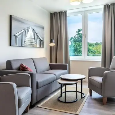 Godewindpark Deluxe-Apartment 2-10 mit Balkon und schönem Gartenblick