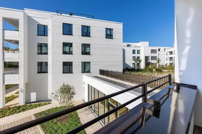 Ein Balkon oder eine Terrasse in der Unterkunft Godewindpark Deluxe-Suite 1-13