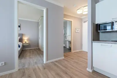 Küche/Küchenzeile in der Unterkunft Godewindpark Deluxe-Suite 1-09