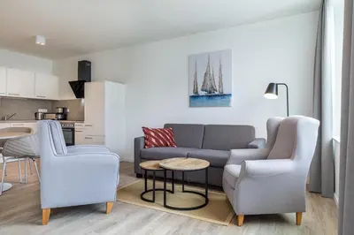 Küche/Küchenzeile in der Unterkunft Godewindpark Deluxe-Apartment 2-11