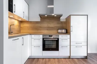 Küche/Küchenzeile in der Unterkunft Godewindpark Deluxe-Suite 2-09