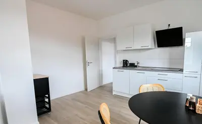 Küche/Küchenzeile in der Unterkunft Charmante 2-Zimmer-Wohnung am Wasser & Altstadt