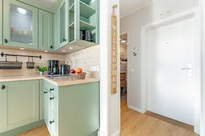 Küche/Küchenzeile in der Unterkunft Panoramic Loft mit Meerblick