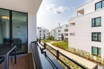 Ein Balkon oder eine Terrasse in der Unterkunft Deluxe-Suite 2-01 mit West-Loggia und hundefreundlich