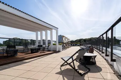 Ein Balkon oder eine Terrasse in der Unterkunft Deluxe-Suite 2-01 mit West-Loggia und hundefreundlich