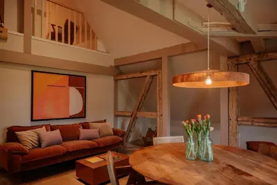 Ein Sitzbereich in der Unterkunft Design Hideaway On The Lauenburg Lake District
