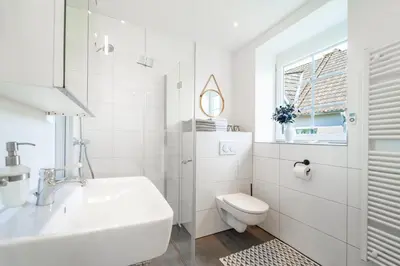 Ein Badezimmer in der Unterkunft Wohlfühlen in Scharbeutz-Gleschendorf Komfort für 4