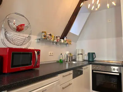 Küche/Küchenzeile in der Unterkunft Ferienwohnung 