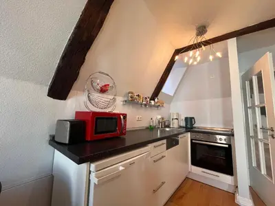 Küche/Küchenzeile in der Unterkunft Ferienwohnung 