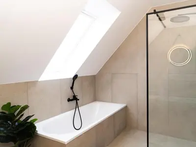 Ein Badezimmer in der Unterkunft Küstenzeit Travemünde
