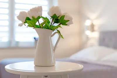 Ein Bett oder Betten in einem Zimmer der Unterkunft Strand Domizil Himmel & Meer
