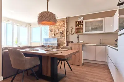 Küche/Küchenzeile in der Unterkunft Ferienwohnung Ocean House
