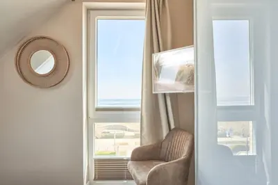 Ein Sitzbereich in der Unterkunft Ferienwohnung Ocean House