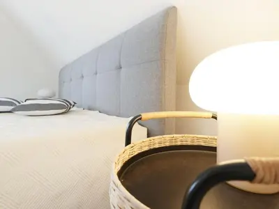 Ein Bett oder Betten in einem Zimmer der Unterkunft Maria Ferienhaus