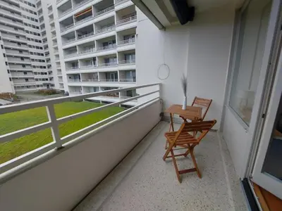 Ein Balkon oder eine Terrasse in der Unterkunft Giny's Beach Appartement