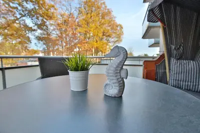Ein Balkon oder eine Terrasse in der Unterkunft Strandglück Haus A Strandglück Appartement 03A 