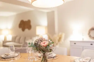 Ein Sitzbereich in der Unterkunft NEU Hütthus Ferienhaus in Timmendorfer Strand
