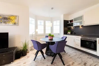 Küche/Küchenzeile in der Unterkunft Ferienwohnung Logenplatz Timmendorfer Strand