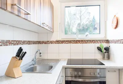 Küche/Küchenzeile in der Unterkunft Ferienwohnung Timmendorfer Perle